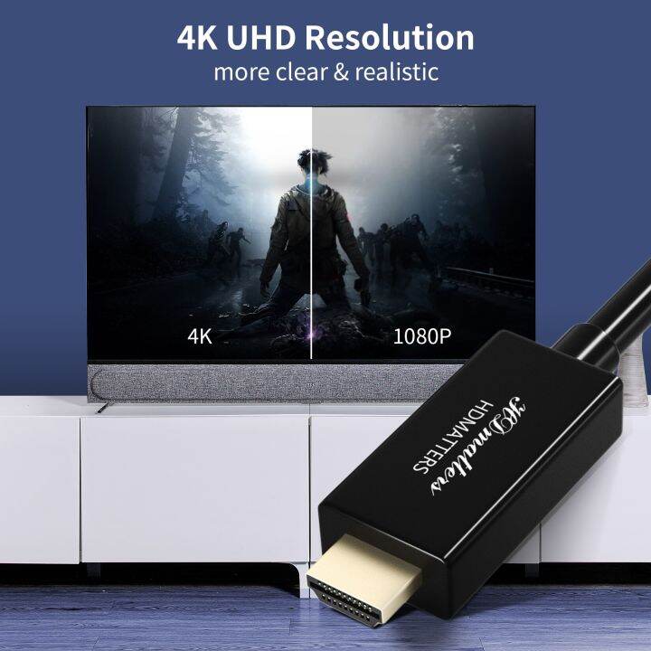 ช่องแสดงผลไปยัง-hdmi-เข้ากันได้4k-สาย-dp-to-hdmi-อะแดปเตอร์4k-สายแปลงสัญญาณ1080p-สำหรับ-hp-dell-เลอโนโวเอซุส-pc-จอแลปท็อปคอมพิวเตอร์