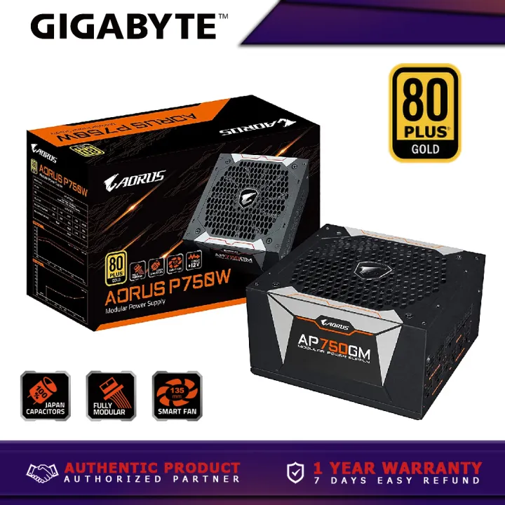 GIGABYTE AORUS GP-AP750GM 750W 80+ GOLD FULLY MODULAR Certified Power ...