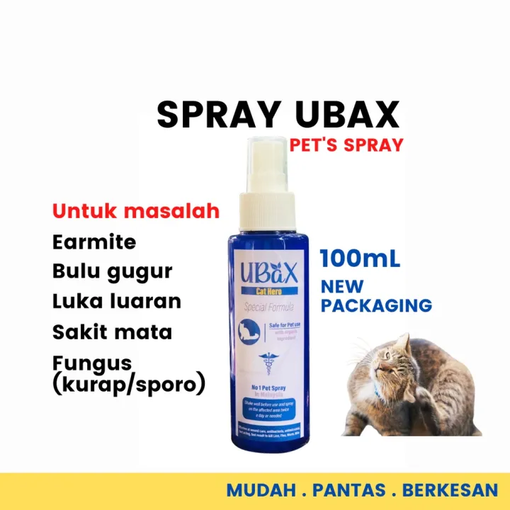 Spray Ubax Spray Kucing Ubax Spray Kutu kucing kurap luka hama Pets ...