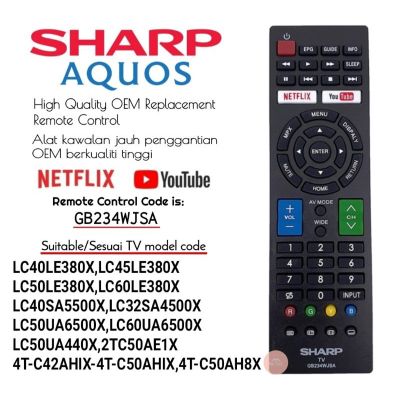 *High Quality*Sharp GB234WJSA Smart Flat Panel Led OEM Replacement Remote control with NETFLIX YouTube