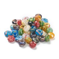 5pc Handmade Millefiori Lampwork European Beads Large Hole Beads Rondelle Mixed Color 14x8.5mm Hole: 5.5mm