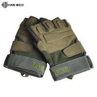 HAN ครึ่งนิ้ว Miliy Tactical Fingerless S กันลื่นการล่าสัตว์กองทัพเพนท์บอลการต่อสู้ S