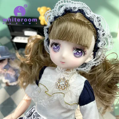 16 Bjd Doll Clothes 30CM Dolls Toy Toys For Girl Anime Lolita Skirt Suit Color Eyes Head Body Naked Makeup Set Princess Female