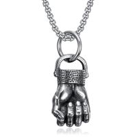 European and American mens personalized boxing fist gloves stainless steel pendant necklace 24 inches