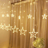 2.5m LED Five-pointed Star Light Strings Fairy Indoor Curtain Home Kid Bedroom Decor Night Lights Bedroom Festival Wedding Decor