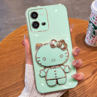 เคสสำหรับ  โทรศัพท์ VIVO Y36 Y27 5G Y35 Y22 Y22S V25 5G ฝาหลังสุดหรู3มิติพร้อมตัวยึดกระจก