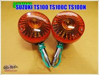 SUZUKI  TS100 TS100C TS100N LH&amp;RH REAR TURN SIGNAL SET (2 PCS.) #ไฟเลี้ยว หลัง (ฝาครอบไฟสีส้ม) ซ้าย-ขวา 2 ดวง สินค้าคุณภาพดี