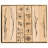 20pcslot Vintage flowers branch decoration stamp wooden rubber stamps for scrapbooking stationery DIY craft standard stamp