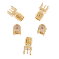 MIH ✨ COD ✨ 5pcs SMA-KE FEMALE JACK บัดกรี NUT EDGE PCB CLIP STRAIGHT Mount RF CONNECTOR