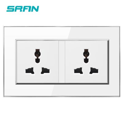 【NEW Popular89】 SRAN 3 Hole Multi-Function Wall Power Socket13A 250Vcrystal แผงอะคริลิค,146X86Mm Universal Plug Socket