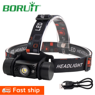 BORUiT 1000LM Headlamp Mini LED IR Sensor Headlamp Induction Headlamp 18650 Rechargeable Head Torch Camping Hunting Flashlight