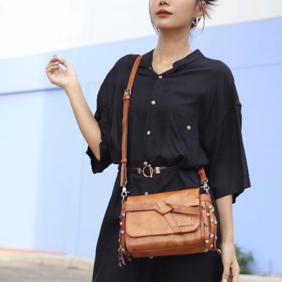 🎇กระเป๋าสะพายผู้หญิงหนังแท้ รุ่น Nicole ( b-cbr-0018) lady mini satchel bag  สินค้าขายดี