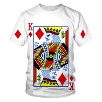 Playing Cards 3d Printing Mens And Womens Fashion T-shirt Plum k Poker Harajuku Street Clothing Kids Boys Comfortable t Shirt 2023 new popular