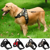 ไนลอน Heavy Duty Dog Harness Collar เบาะขนาดใหญ่พิเศษขนาดกลางสุนัขขนาดเล็ก Harnesses Vest Husky Dogs Supplies