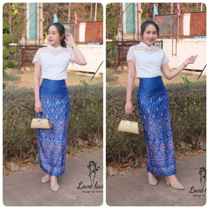 2xl-4xl-ส่งฟรี-ชุดไทย-งานป้าย-love-lady-เสื้อลูกไม้-ผ้าถุง-ชุดไทยประยุกต์-ชุดผ้าไทยไปงาน-ชุดไปงานบวช-ผญ-ชุดไทยผู้หญิง-ชุดเจ้าสาว