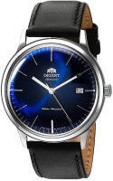 Orient 2nd Gen Bambino Version III Japanese Automatic Stainless Steel and Leather Dress Watch Blue