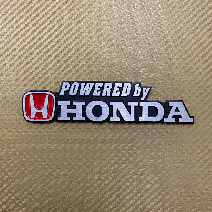 โลโก้* Honda  สีเงินขอบดำ งานอลูมิเนียม ขนาด* 4 x 16 cm ราคาต่อชิ้น