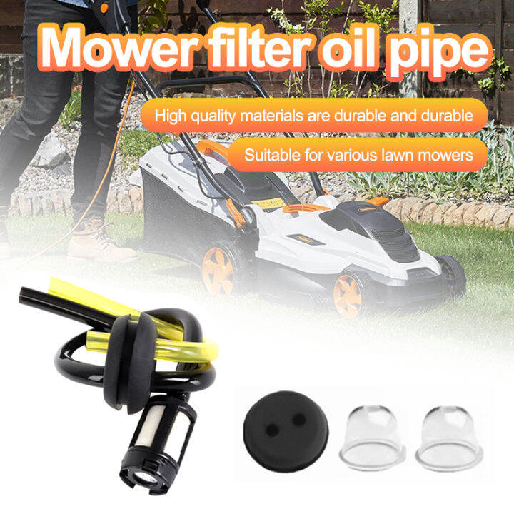 1 SET Lawn Mower Oil Pipe Replacement Petrol Hose and Filter Assy with