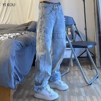 【CW】 Street Washed Jeans Men  39;s Loose Hip-hop Straight Trousers men jeans  mens loose