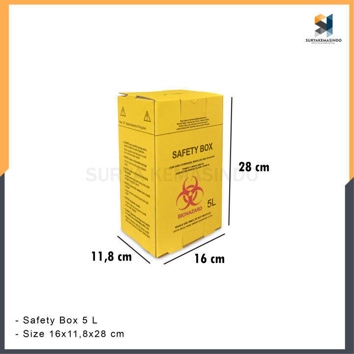 Safety Box 5 Liter Sampah Medis/safety/kardus/Box | Lazada Indonesia