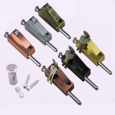 【LZ】 1set Heavy duty door bolts spring latch Sliding Revolving Door Security Lock for Hotel Office Bulding buffer Furniture Hardware