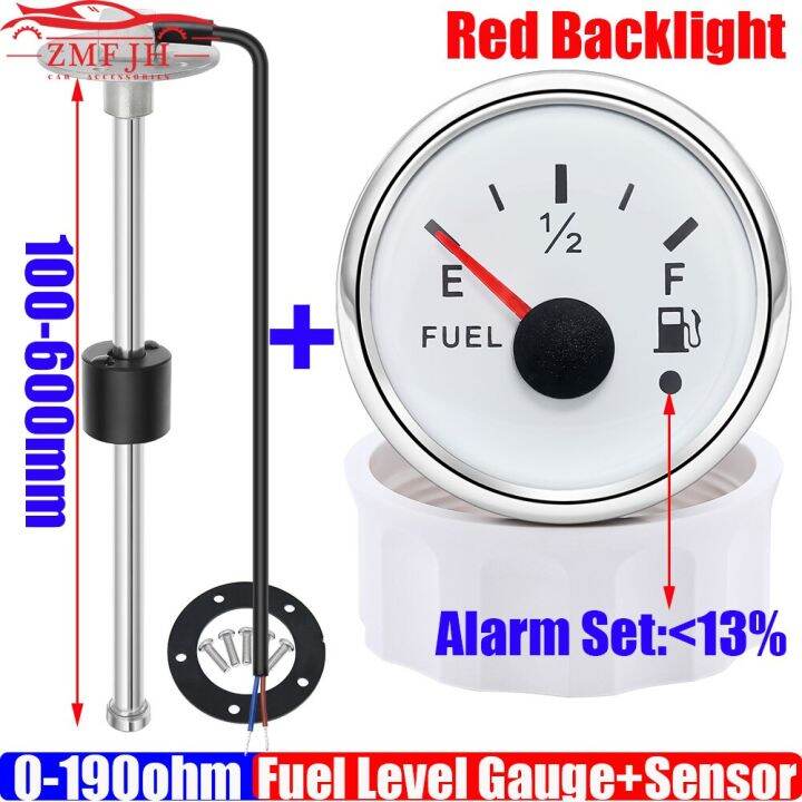 Hot sale 0-190 Ohm Fuel Level Sensor+52Mm Fuel Level Gauge With Warning ...