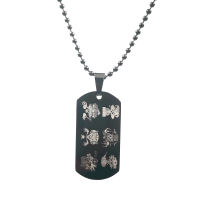 Black Dog Tag Pendant With ICP Twiztid Carnival of Carnage Charm Ringmaster Riddlebox Charms Stainless Steel Necklace 24