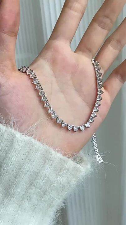 meiyang salib punk bentuk zirkon bertatah liontin kalung hati berbentuk pasangan kalung untuk wanita pria kalung rantai perhiasan hadiah