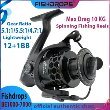 Fishdrops Saltwater Spinning Reel, 12+1BB Ultra Lightweight