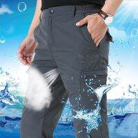 Cargo Waterproof Pants Mens Breathable Quick Dry Tactical Trousers Spring Summer Multi Pockets Loose Casual Outdoor Sports Pant