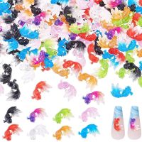 30 Pieces Color Fish Nail Charms Mixed 3D Nail Art Charms Resin Goldfish Ocean Summer Nail Gems DIY Pendant Decorations Headbands