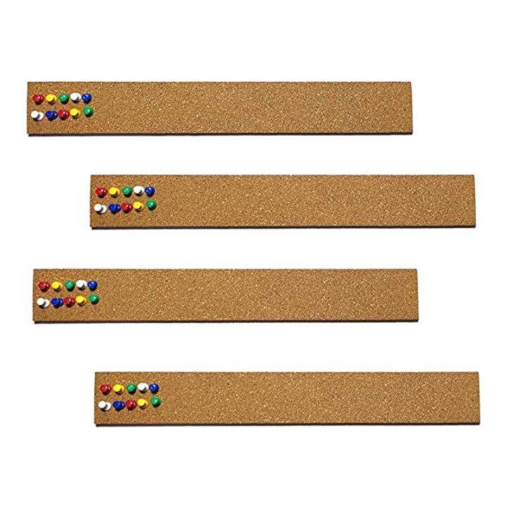 4 Pcs Cork Board Strips With 35 Pcs Push Pins 15x2 Inch - 1 2 Inch 