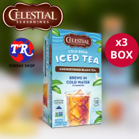 Celestial Seasonings Cold Brew Unsweetened Black Tea ชาดำ สูตรไม่หวาน 18ซอง แพ็ค 3 กล่อง