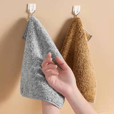【cw】Bamboo Charcoal Rag To Remove Oil Housework Cleaning Thickened Dishcloth Microfiber Absorbent Scouring Pad Kitchen Dish Towel ！