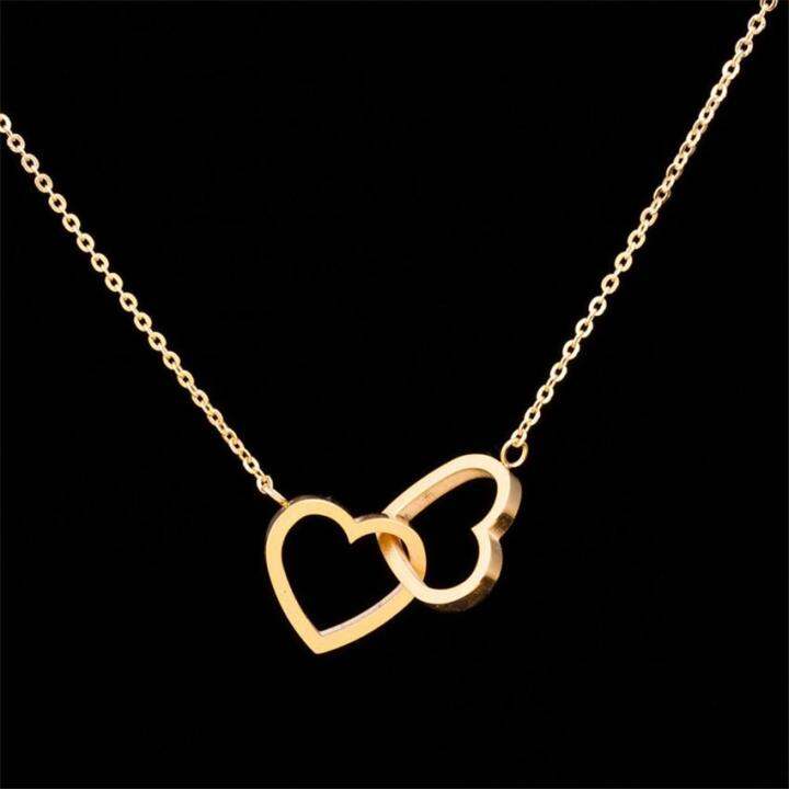 Luxury Gold Twin Heart Necklace Lazada PH