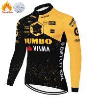 HOT★2023 Proteam จัมโบ้ Visma Mallot Ciclismo Hombre แขนยาวขี่จักรยานสวมใส่ฤดูหนาวขนแกะเสื้อเจอร์ซีย์นักปั่นผู้ชาย