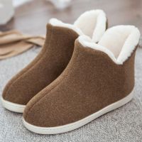 Waterproof Winter Slippers For Men Fur Slides Uni Suede Plush Shoes Man Casual Walking Loafers 2021 Spring New Arrival