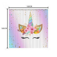 Trendy Pink Gold Drip Glitter Unicorn Shower Curtains Bathroom Curtain Set Floral Unicorn Bath Mat Rugs Carpet Girl Home Decor