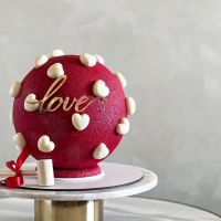 5Pcs/Lot INS Newest Acrylic Heart Love Cake Topper For Womens Mens Anniversary Birthday Weddings Engagement Party Cake Decor