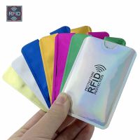 Men Anti Rfid Wallet Blocking Reader Lock Bank Card Holder Id Bank Card Case Protection Metal Credit NFC Holder Aluminium 6*9cm Card Holders