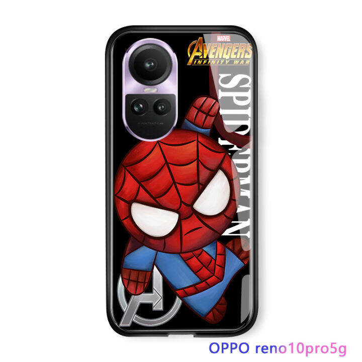 serpens-for-oppo-reno10-pro-5g-การ์ตูนสำหรับเด็กผู้หญิงเคสโทรศัพท์-marvl-สำหรับเด็กผู้ชายซูเปอร์ฮีโร่สำหรับผู้ชายเคส-ironman-spiderman-ปกเคสกระจกนิรภัยมันวาว