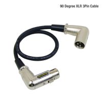 5ชิ้น90องศา DMX สายสัญญาณ XLR 3PIN เชื่อมต่อชายเสียบกับหญิงเสียบ