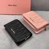 leather Premium Wallet Fashion Multi Card Slots Medium miu miuˉLong Bifold Zipper Womens Money Clip All-in-One Wallet