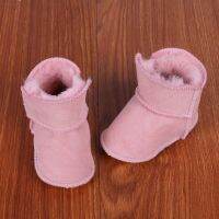 Winter Sheep Fur Baby Snow Boots First Walking Shoes Newborn Bebe Footwears Soft Sole Foot Socks Hot Solid Color