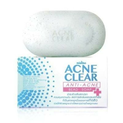 Exp.231023 Mistine Acne Clear Anti Acne Bead Soap 70g. มิสทิน แอคเน่ เคลียร์ แอนตี้ แอคเน่ บีท โซป สบู่ทำความสะอาดผิวหน้าและผิวกาย