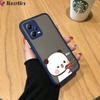 Jizetin Xiaomi Redmi โน้ต12 5G เคสแข็งกันกระแทกคลุมทั้งหมดกล้องป้องกันเคสลายหมีแพนด้าน่ารัก X5 5G