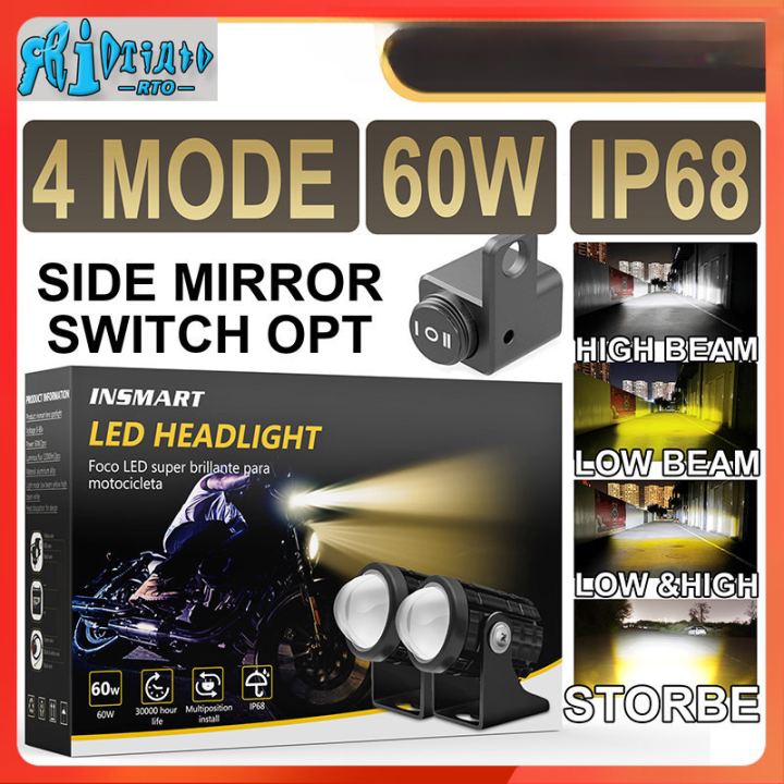 RTO 4 Mode Mini Driving Light Set With Bracket Mdl Led Lights For