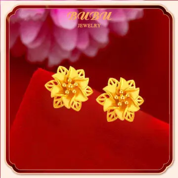 Real gold earrings for on sale women