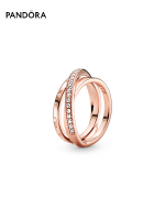 แหวนสตรีแพนดอร่าแบบอินเทอร์เลซสามแหวน Pandoraˉ Rose Gold Womens Ring Pandoraˉ Pave Interlaced Three Ring Ring 189057C01 Christmas