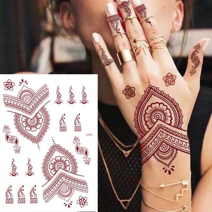 yf-brown-henna-tattoo-body-stickers-for-women-temporary-tattoos-lace-floral-mehndi-waterproof-fake-tatoo-festival